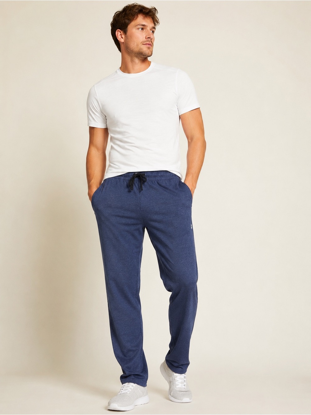 Baleaf Men’s Athletic Lounge Jogger Pants Sz M Blue Heather Stretch Active NWT